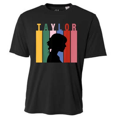 Retro Taylor First Name Personalized Groovy Birthday Girl Cooling Performance Crew T-Shirt