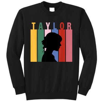 Retro Taylor First Name Personalized Groovy Birthday Girl Sweatshirt