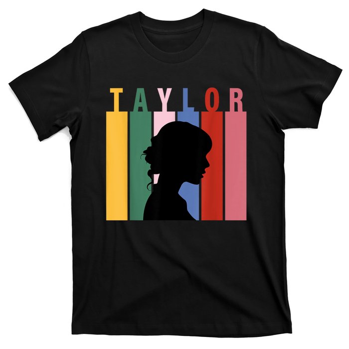 Retro Taylor First Name Personalized Groovy Birthday Girl T-Shirt