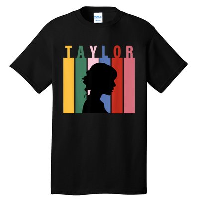 Retro Taylor First Name Personalized Groovy Birthday Girl Tall T-Shirt