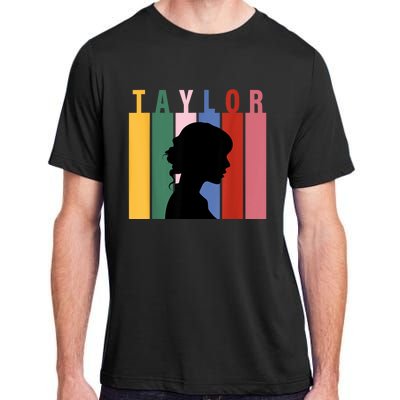 Retro Taylor First Name Personalized Groovy Birthday Girl Adult ChromaSoft Performance T-Shirt