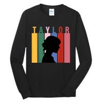 Retro Taylor First Name Personalized Groovy Birthday Girl Tall Long Sleeve T-Shirt