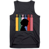 Retro Taylor First Name Personalized Groovy Birthday Girl Tank Top