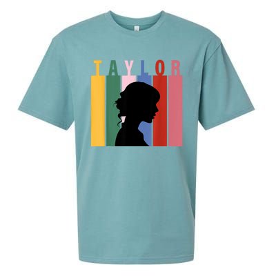 Retro Taylor First Name Personalized Groovy Birthday Girl Sueded Cloud Jersey T-Shirt