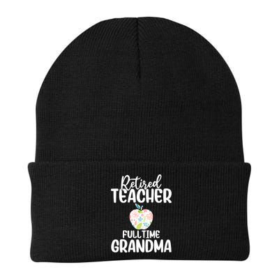 Retired Teacher Full Time Grandma Floral Cute Gift Beanie