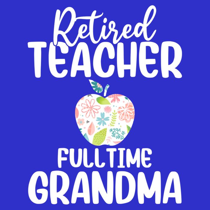 Retired Teacher Full Time Grandma Floral Cute Gift Toddler Hoodie