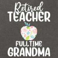 Retired Teacher Full Time Grandma Floral Cute Gift Cotton Canvas Backpack