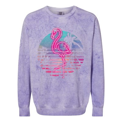 Retro Tropic Flamingo Colorblast Crewneck Sweatshirt