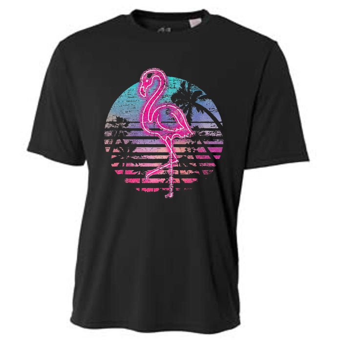 Retro Tropic Flamingo Cooling Performance Crew T-Shirt