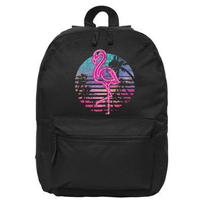 Retro Tropic Flamingo 16 in Basic Backpack