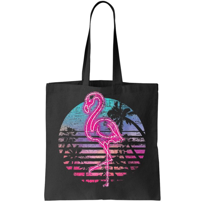 Retro Tropic Flamingo Tote Bag