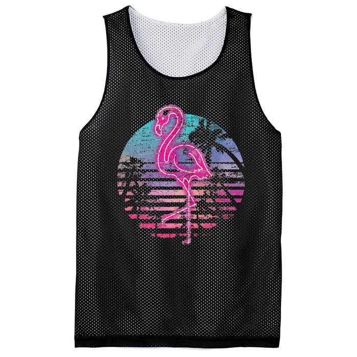 Retro Tropic Flamingo Mesh Reversible Basketball Jersey Tank