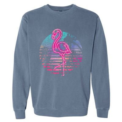 Retro Tropic Flamingo Garment-Dyed Sweatshirt