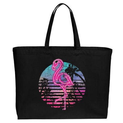 Retro Tropic Flamingo Cotton Canvas Jumbo Tote