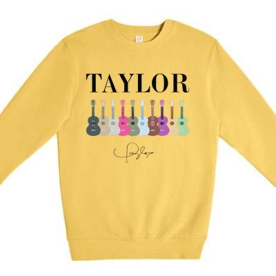 Retro Taylor First Name Personalized Groovy Bday Premium Crewneck Sweatshirt