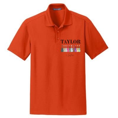 Retro Taylor First Name Personalized Groovy Bday Dry Zone Grid Polo