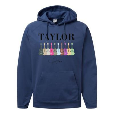 Retro Taylor First Name Personalized Groovy Bday Performance Fleece Hoodie