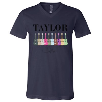 Retro Taylor First Name Personalized Groovy Bday V-Neck T-Shirt