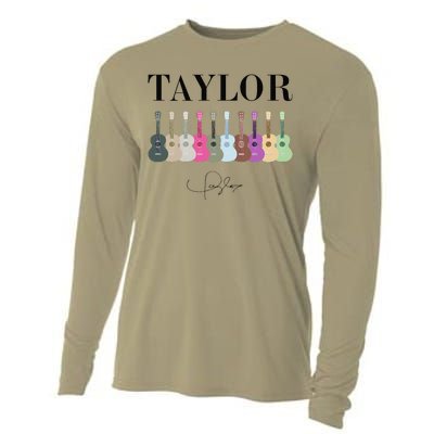 Retro Taylor First Name Personalized Groovy Bday Cooling Performance Long Sleeve Crew