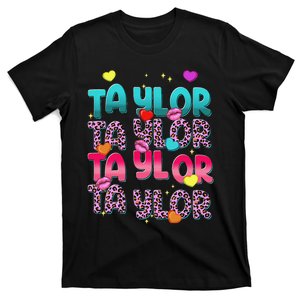 Retro Taylor First Name Personalized Groovy Bday T-Shirt