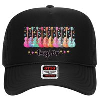Retro Taylor First Name Personalized Groovy 80s Pin.K Trucker Hat