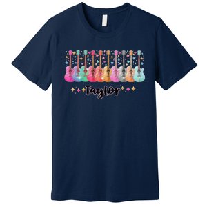 Retro Taylor First Name Personalized Groovy 80s Pin.K Premium T-Shirt