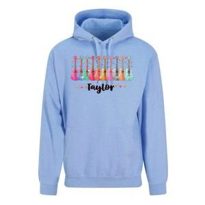 Retro Taylor First Name Personalized Groovy 80s Pin.K Unisex Surf Hoodie