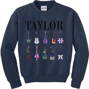 Retro Taylor First Name Personalized Groovy Birthday Kids Sweatshirt