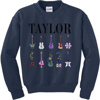 Retro Taylor First Name Personalized Groovy Birthday Kids Sweatshirt