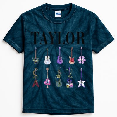 Retro Taylor First Name Personalized Groovy Birthday Kids Tie-Dye T-Shirt