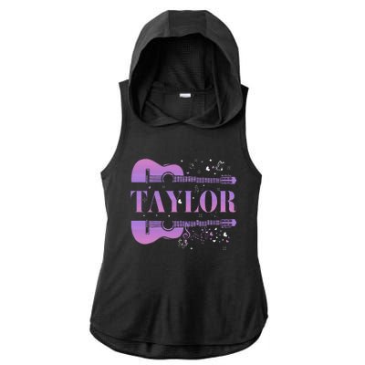 Retro Taylor First Name Personalized Groovy Birthday Ladies PosiCharge Tri-Blend Wicking Draft Hoodie Tank