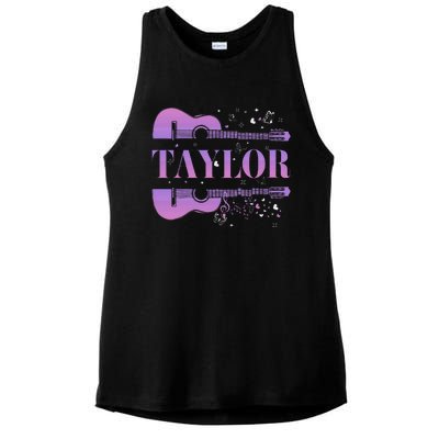 Retro Taylor First Name Personalized Groovy Birthday Ladies PosiCharge Tri-Blend Wicking Tank