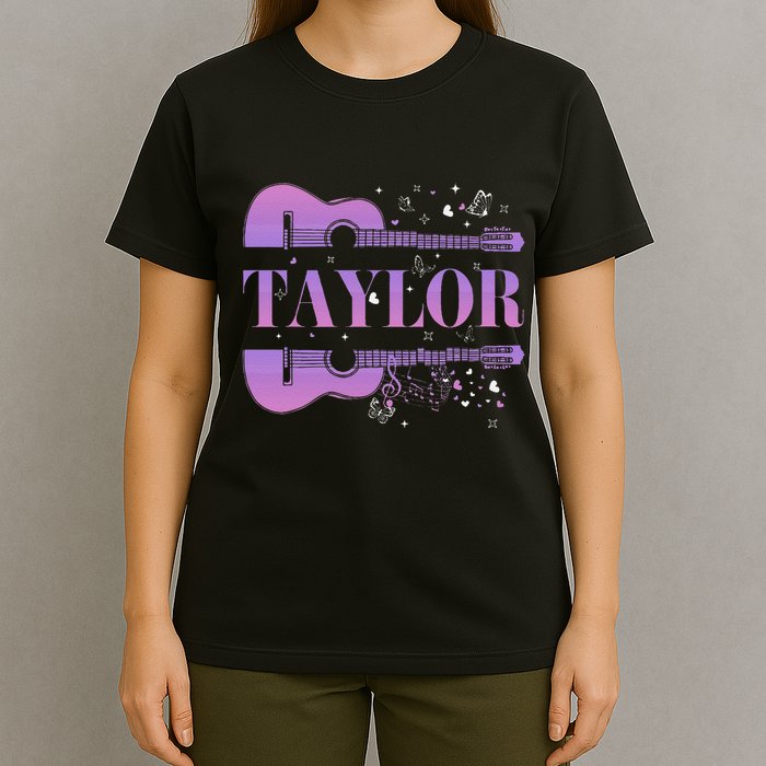 Retro Taylor First Name Personalized Groovy Birthday T-Shirt