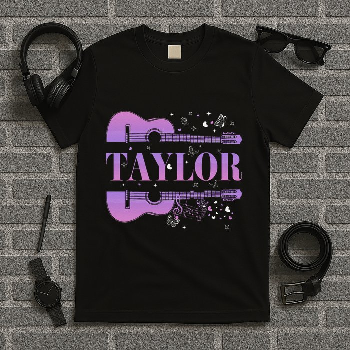 Retro Taylor First Name Personalized Groovy Birthday T-Shirt