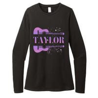 Retro Taylor First Name Personalized Groovy Birthday Womens CVC Long Sleeve Shirt