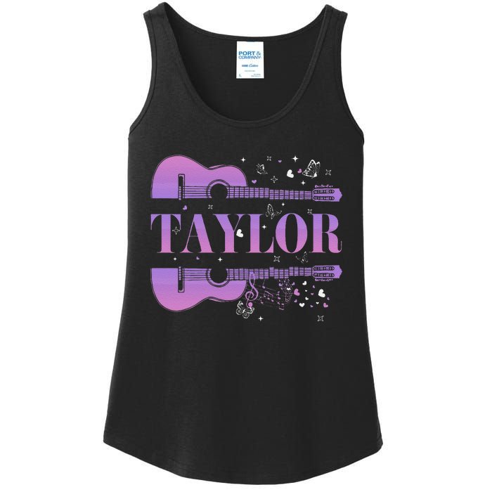 Retro Taylor First Name Personalized Groovy Birthday Ladies Essential Tank