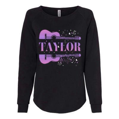 Retro Taylor First Name Personalized Groovy Birthday Womens California Wash Sweatshirt