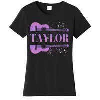 Retro Taylor First Name Personalized Groovy Birthday Women's T-Shirt