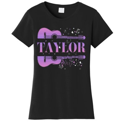 Retro Taylor First Name Personalized Groovy Birthday Women's T-Shirt