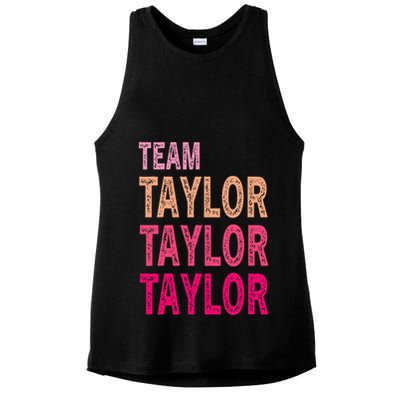 Retro T.AYLOR First Name Personalized Groovy Birthday Ladies PosiCharge Tri-Blend Wicking Tank
