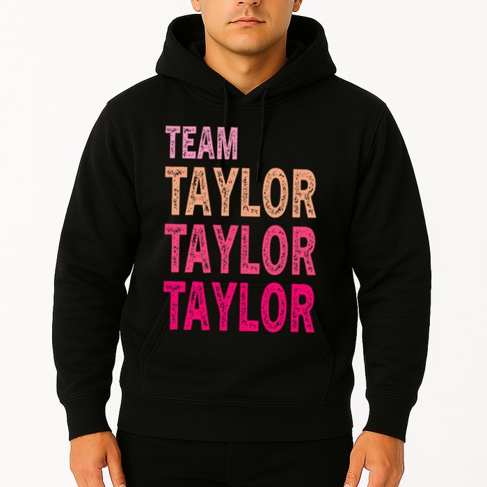 Retro T.AYLOR First Name Personalized Groovy Birthday Hoodie