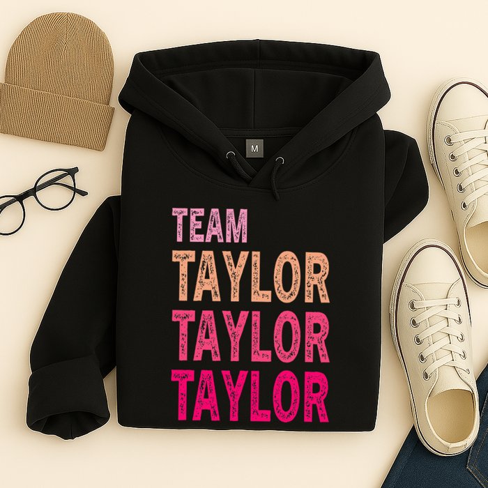 Retro T.AYLOR First Name Personalized Groovy Birthday Hoodie
