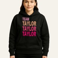 Retro T.AYLOR First Name Personalized Groovy Birthday Hoodie