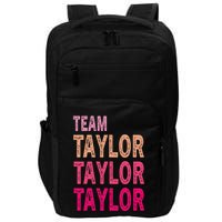 Retro T.AYLOR First Name Personalized Groovy Birthday Impact Tech Backpack