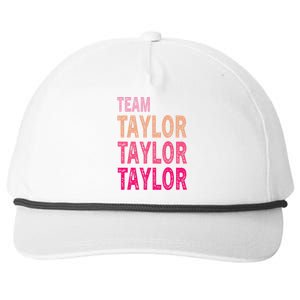 Retro T.AYLOR First Name Personalized Groovy Birthday Snapback Five-Panel Rope Hat