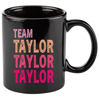 Retro T.AYLOR First Name Personalized Groovy Birthday 11oz C Handle Ceramic Mug