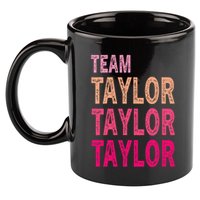 Retro T.AYLOR First Name Personalized Groovy Birthday 11oz C Handle Ceramic Mug