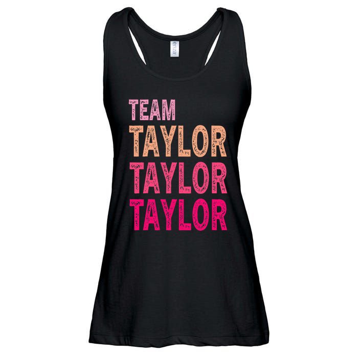 Retro T.AYLOR First Name Personalized Groovy Birthday Ladies Essential Flowy Tank