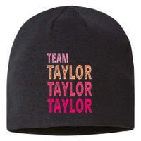Retro T.AYLOR First Name Personalized Groovy Birthday Sustainable Beanie