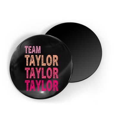 Retro T.AYLOR First Name Personalized Groovy Birthday Magnet